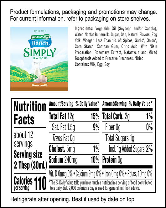 Hidden Valley® Simply Ranch Buttermilk | Hidden Valley® Ranch