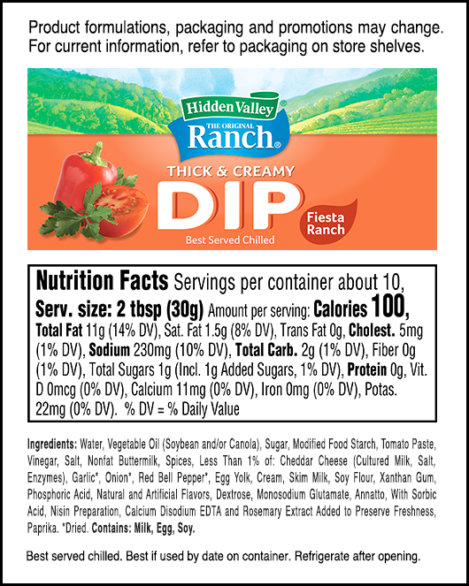 Hidden Valley Fiesta Ranch Dip Mix Nutrition Facts Besto Blog 1636