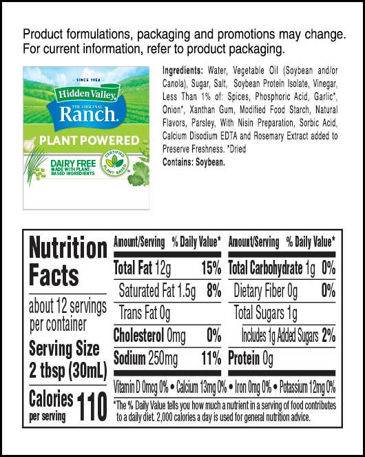 Original Ranch® PlantPowered Topping & Dressing Hidden Valley® Ranch