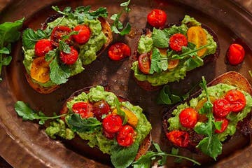 Avocado Tomato Toast with Arugula and Ranch