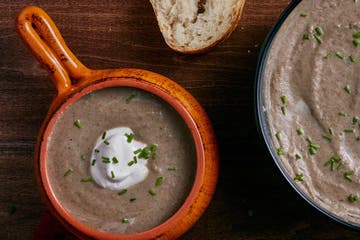 Mushroom Soup with Ranch Cream