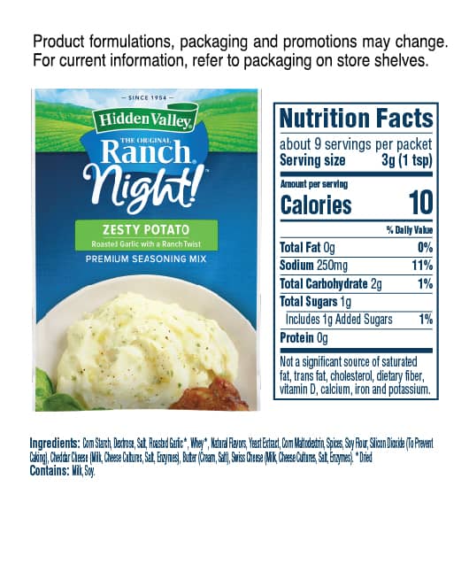 Hidden Valley® Ranch Night™ Zesty Potato Premium Seasoning Mix | Hidden ...