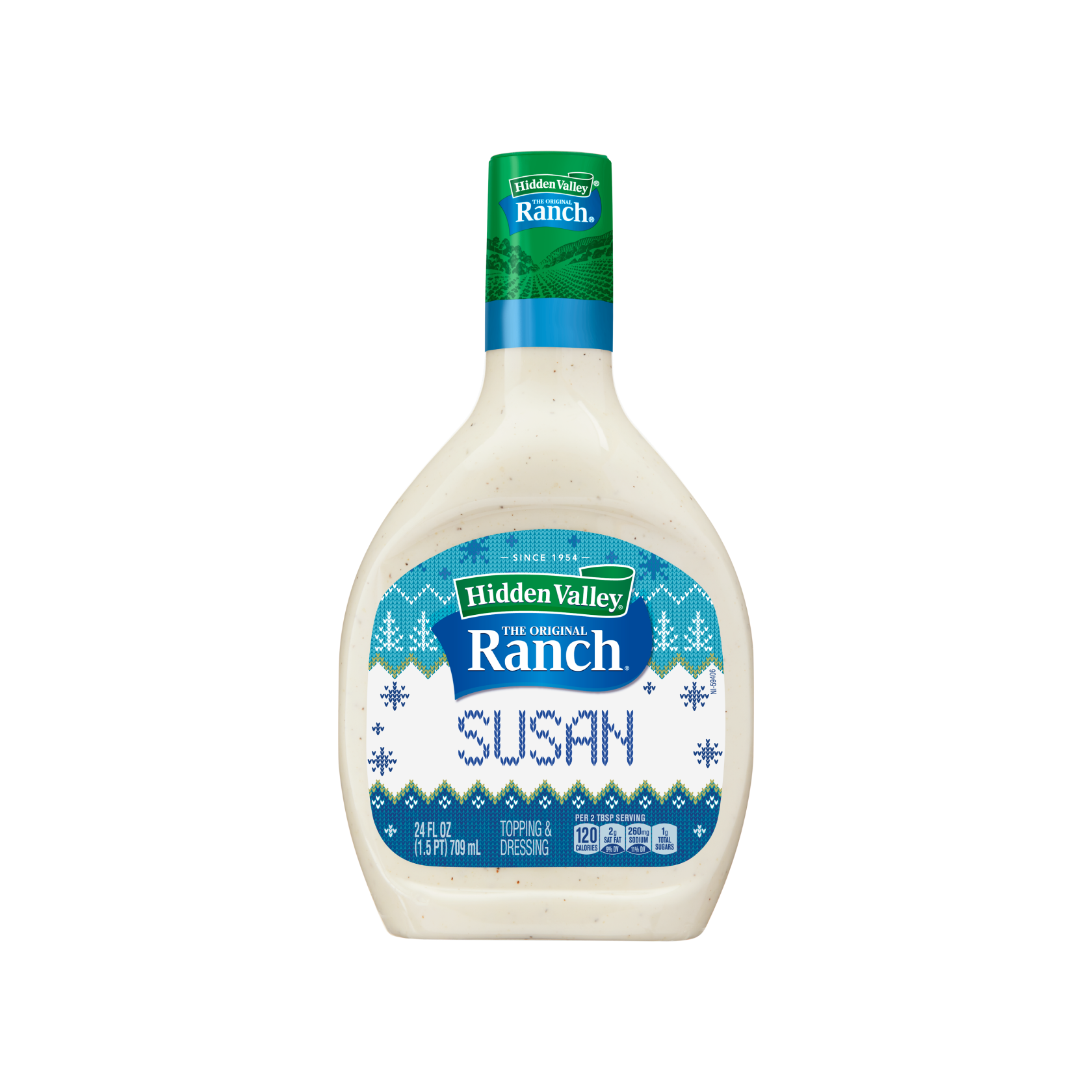 Hidden Valley Ranch holiday custom bottle with the name Susan