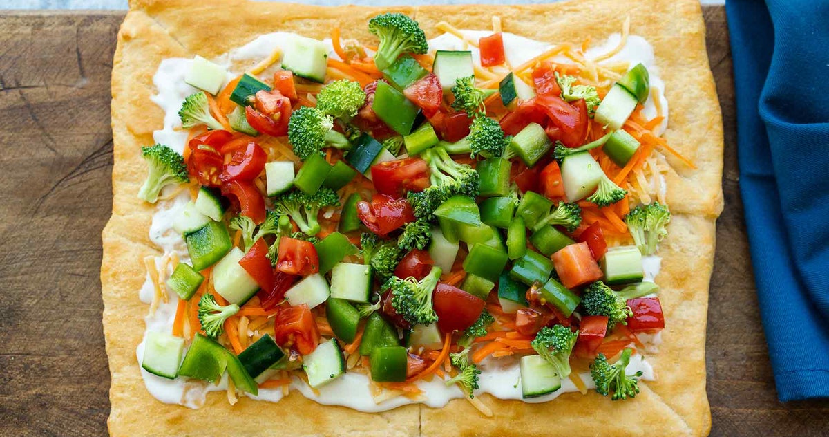 Crescent Roll Veggie Ranch Pizza Recipe | Hidden Valley® Ranch